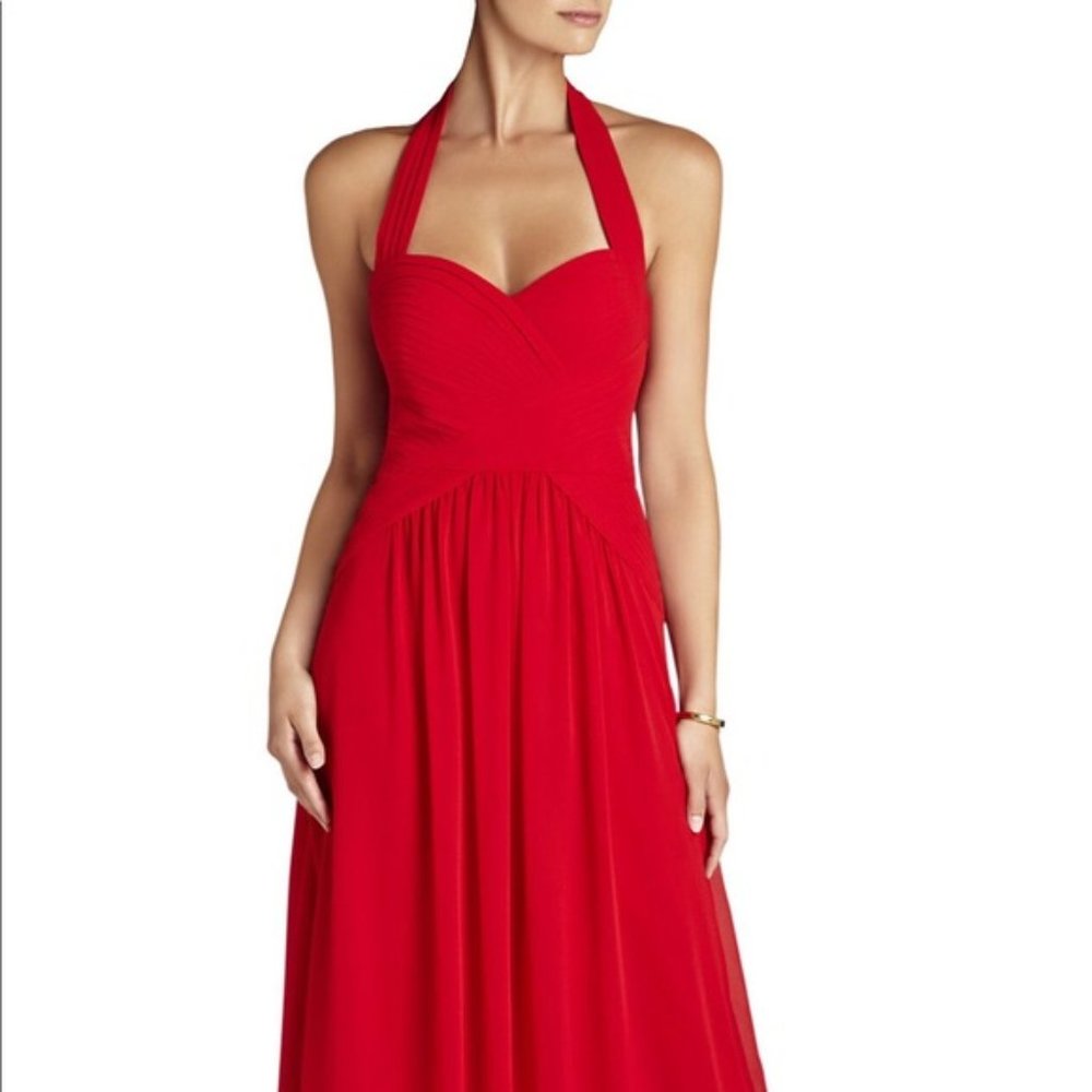 BCBG Red Halter Gown